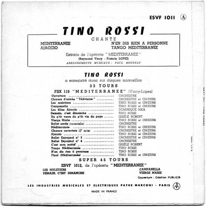 Tino Rossi - Méditerranée (EP) 18814 Vinyl Singles EP VINYLSINGLES.NL