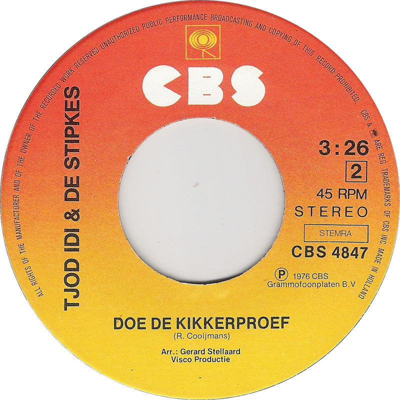 Tjot Idi En De Stipkes - Drie Matrozen En 'n Generaal 05173 12438 Vinyl Singles VINYLSINGLES.NL