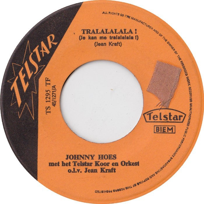 Johnny Hoes - Tralalalala 17671 Vinyl Singles VINYLSINGLES.NL