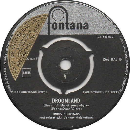 Truus Koopmans - Een Recht Een Averecht Vinyl Singles Vinyl Zeer Goed / Hoesje Generic "VINYLSINGLES.NL"