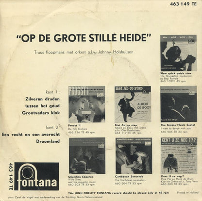 Truus Koopmans - Op De Grote Stille Heide (EP) 17903 Vinyl Singles EP Goede Staat