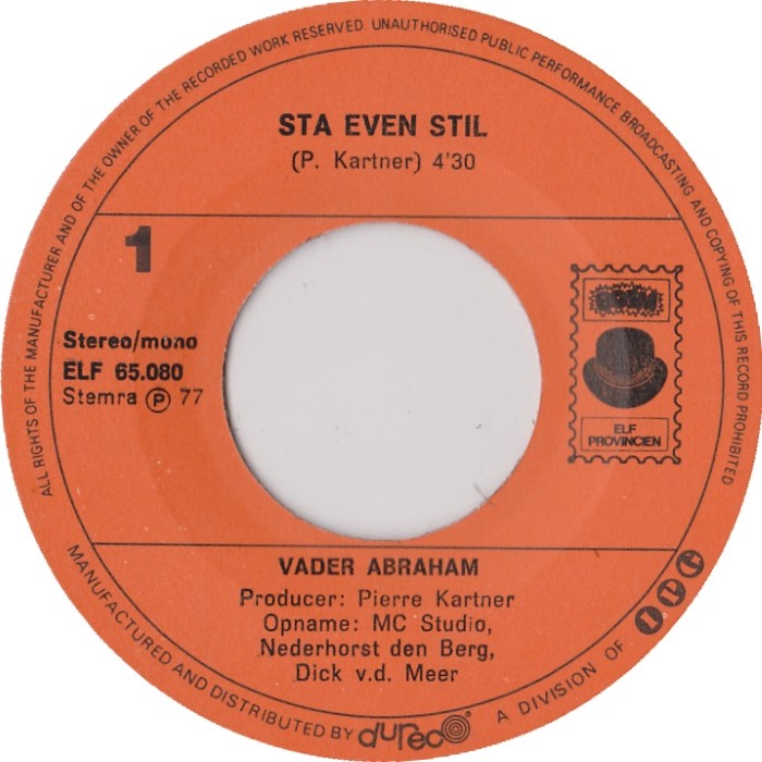 Vader Abraham - Sta Even Stil 14953 23420 14523 31050 Vinyl Singles VINYLSINGLES.NL