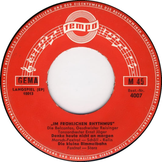 Various - Im Frolichen Rhythmus Vinyl Singles EP Vinyl Zeer Goed / Hoesje Goed "VINYLSINGLES.NL"