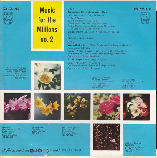 Various - Music For The Millions No. * Vinyl Singles EP Vinyl Zeer Goed / Hoesje Goed "VINYLSINGLES.NL"