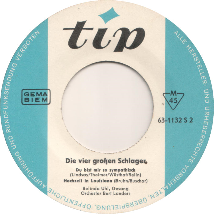 Various - 4 Grose Schlager (EP) 11031 Vinyl Singles EP Goede Staat