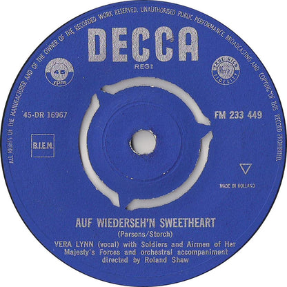 Vera Lynn - Auf Wiederseh'n Sweetheart 29609 Vinyl Singles Hoes: Generic