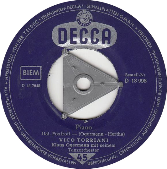 Vico Torriani - Immer Immer Wieder Vinyl Singles Vinyl Zeer Goed / Hoesje Goed "VINYLSINGLES.NL"