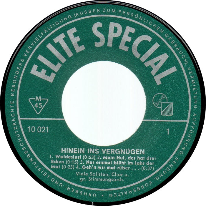 Viele Solisten, Chor Und Großes Stimmungsorchester - Hinein Ins Vergnügen 14906 Vinyl Singles VINYLSINGLES.NL