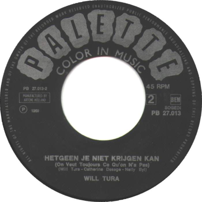 Will Tura - In De Koolmijn 13332 Vinyl Singles Goede Staat