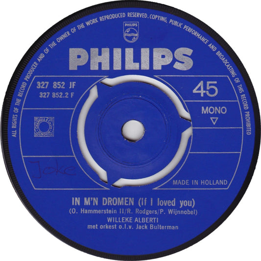 Willeke Alberti - Vanavond Om Kwart Over Zes Ben Ik Vrij (B-Keus) Vinyl Singles Vinyl Zeer Goed / Hoesje Generic "VINYLSINGLES.NL"