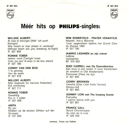 Willy Alberti - Oh, Wat Mooi ! (Prima O Poi) Vinyl Singles Vinyl Zeer Goed / Hoesje Goed "VINYLSINGLES.NL"