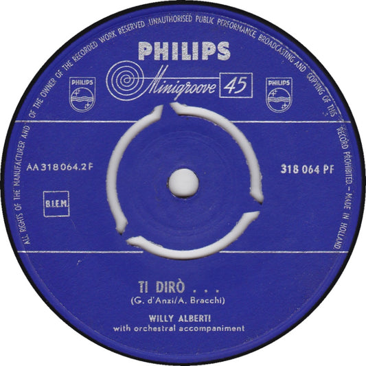 Willy Alberti - Come Prima 32992 Vinyl Singles Vinyl Zeer Goed / Hoesje Generic "VINYLSINGLES.NL"