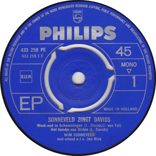 Wim Sonneveld - Sonneveld Zingt Davids (EP) 29760 Vinyl Singles EP VINYLSINGLES.NL