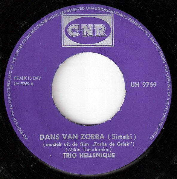 Trio Hellenique - Dans van Zorba (Sirtaki) 19759 Vinyl Singles VINYLSINGLES.NL
