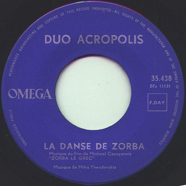 Duo Acropolis - Zorba Le Grec Vinyl Singles VINYLSINGLES.NL